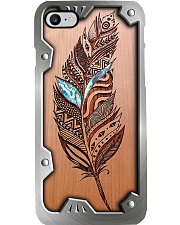 Wooden Feather Metal Pattern Print Phone Case i-phone-8-case
