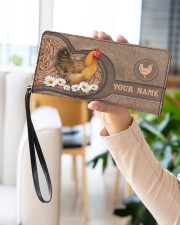 Personalized Chicken Women's Clutch Purse Horizontal aos-women-clutch-purse-lifestyle-front-21