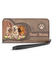 Personalized Golden Retriever Women's Clutch Purse Horizontal front