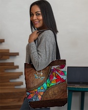 Dragonfly Leather Pattern Print All-over Tote aos-all-over-tote-lifestyle-front-08