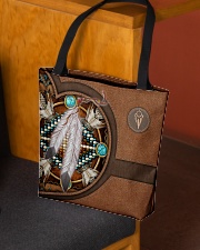 NATIVE BROWN BLUE PATTERN ALL SEASON All-over Tote aos-all-over-tote-lifestyle-front-02