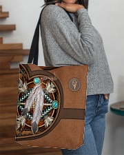NATIVE BROWN BLUE PATTERN ALL SEASON All-over Tote aos-all-over-tote-lifestyle-front-09