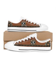 NATIVE BROWN BLUE PATTERN ALL SEASON Men's Low Top White Shoes tile