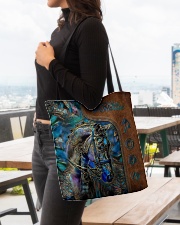 Psychedelic Leather Pattern Print All-over Tote aos-all-over-tote-lifestyle-front-04