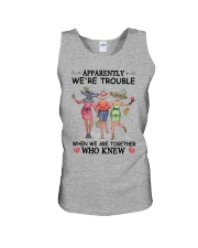 Apparently We're Trouble Unisex Tank tile