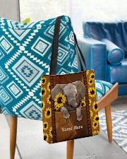 Elephant Sunflower Personalized All-over Tote aos-all-over-tote-lifestyle-front-01