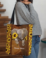 Elephant Sunflower Personalized All-over Tote aos-all-over-tote-lifestyle-front-09