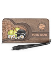 Personalized Softball V2 Women's Clutch Purse Horizontal front