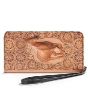 Horse Leather Women's Clutch Purse Horizontal front