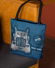 Personalized Trucker Leather Printed Blue All-over Tote aos-all-over-tote-lifestyle-front-02