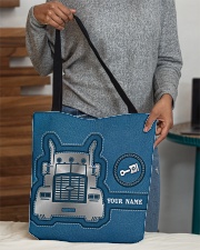 Personalized Trucker Leather Printed Blue All-over Tote aos-all-over-tote-lifestyle-front-10