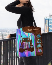 Personalized Lady Trucker Hologram All-over Tote aos-all-over-tote-lifestyle-front-05