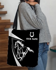 JK PERSONALIZED HORSE BLACK WHITE All-over Tote aos-all-over-tote-lifestyle-front-09