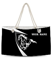 JK PERSONALIZED HORSE BLACK WHITE Weekender Tote tile
