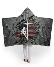 POUDRE VALLEY LINEMAN US FLAG Hooded Blankets tile