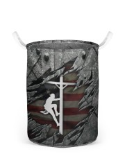 POUDRE VALLEY LINEMAN US FLAG Laundry Baskets tile