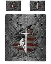 POUDRE VALLEY LINEMAN US FLAG Quilt Bed Set tile