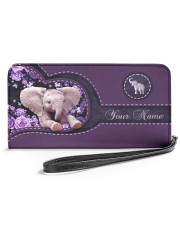 Personalized Elephant V1 Women's Clutch Purse Horizontal front