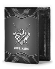 BILLIARDS PERSONALIZED NAME Men's Leather Wallet tile