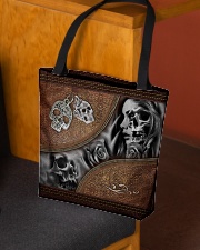 Skull Leather Pattern Print All-over Tote aos-all-over-tote-lifestyle-front-02