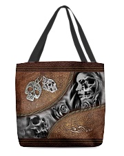 Skull Leather Pattern Print All-over Tote front