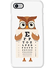 Awesome t-shirt design that features an owl wearing glasses and holding an eye chart. Phone Case tile