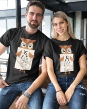 Awesome t-shirt design that features an owl wearing glasses and holding an eye chart. Classic T-Shirt custom-t-shirts-classic-lifestyle-front-396