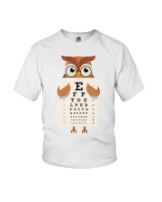 Awesome t-shirt design that features an owl wearing glasses and holding an eye chart. Youth T-Shirt tile