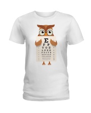 Awesome t-shirt design that features an owl wearing glasses and holding an eye chart. Ladies T-Shirt tile