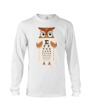 Awesome t-shirt design that features an owl wearing glasses and holding an eye chart. Long Sleeve Tee tile