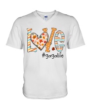 Love Gaga Fall V-Neck T-Shirt tile