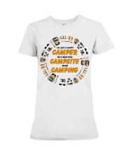 Camper Campsite Camping Premium Fit Ladies Tee tile