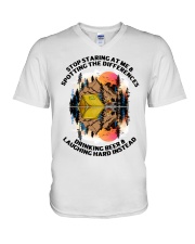 Game around the Campfire - Finding Differences V-Neck T-Shirt tile