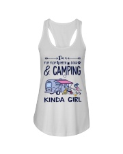 Camping Flip Flop and Beer and Dogs Kinda Girl Ladies Flowy Tank tile