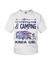 Camping Flip Flop and Beer and Dogs Kinda Girl Youth T-Shirt tile