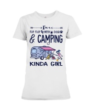 Camping Flip Flop and Beer and Dogs Kinda Girl Premium Fit Ladies Tee tile