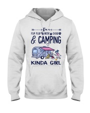 Camping Flip Flop and Beer and Dogs Kinda Girl Hooded Sweatshirt tile