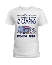 Camping Flip Flop and Beer and Dogs Kinda Girl Ladies T-Shirt tile