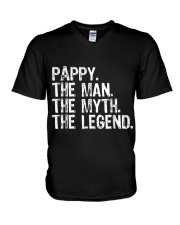 Mens Pappy The Man The Myth The Legend Daddy Grand V-Neck T-Shirt thumbnail