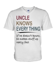 Uncle Knows Everything V-Neck T-Shirt tile