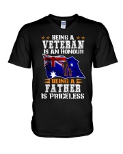 Father's Day - Veteran - Father V-Neck T-Shirt tile