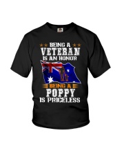 Being a Veteran is an honor being a Poppy is - Youth T-Shirt tile