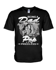 Being a Dad is an honor being a Pop is priceless V-Neck T-Shirt tile