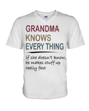 Grandma Knows Everything V-Neck T-Shirt tile