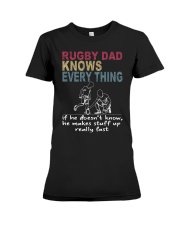 Father's Day Rugby Dad Premium Fit Ladies Tee tile