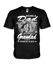 Being a Dad is an honor being Grandad is priceless V-Neck T-Shirt tile