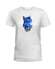 back the blue shirt Ladies T-Shirt thumbnail