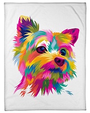 Yorkie Art 3 Small Fleece Blanket - 30" x 40" front