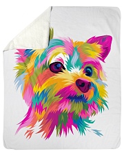 Yorkie Art 3 Sherpa Fleece Blanket tile