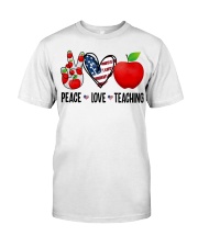 Felice Peace Love Teaching Premium Fit Mens Tee tile